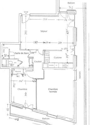 Plan Appartement T2 meublé